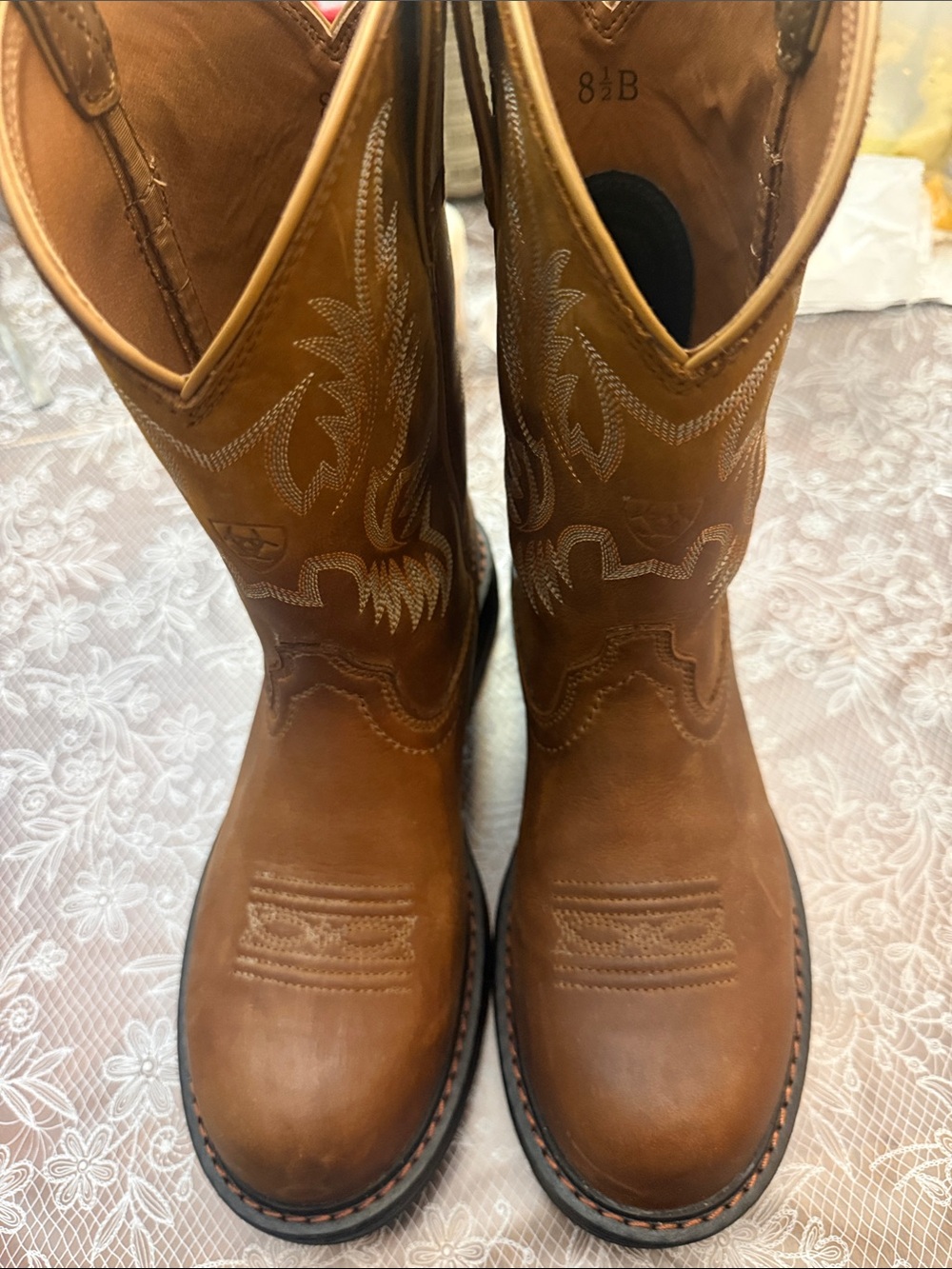 Ariat Work Women’s Brown Western Work Boots, Composite Toe, Size 8.5 B